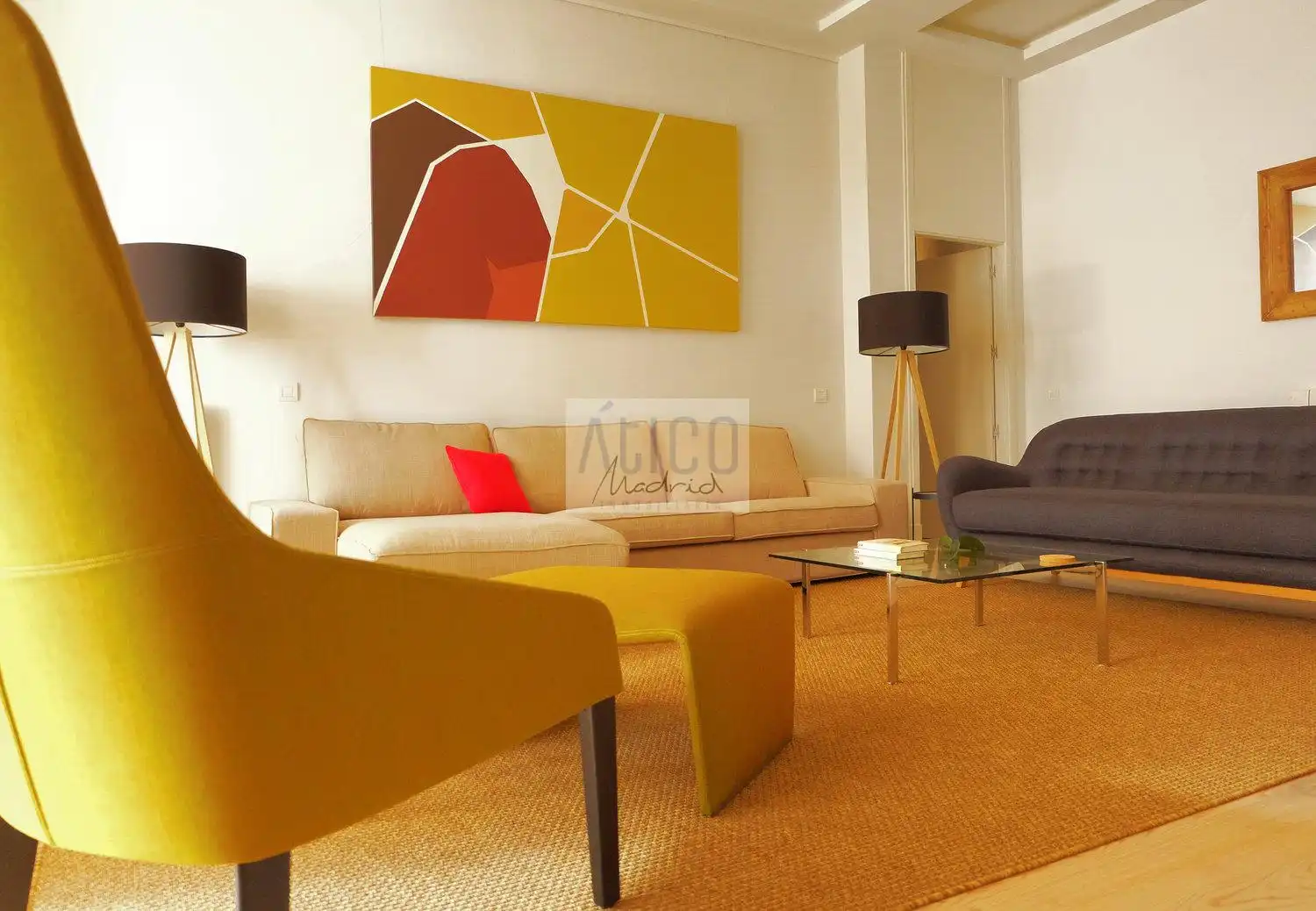 Sala de estar de Piso de alquiler en Madrid con Aire acondicionado, Calefacción y Terraza
