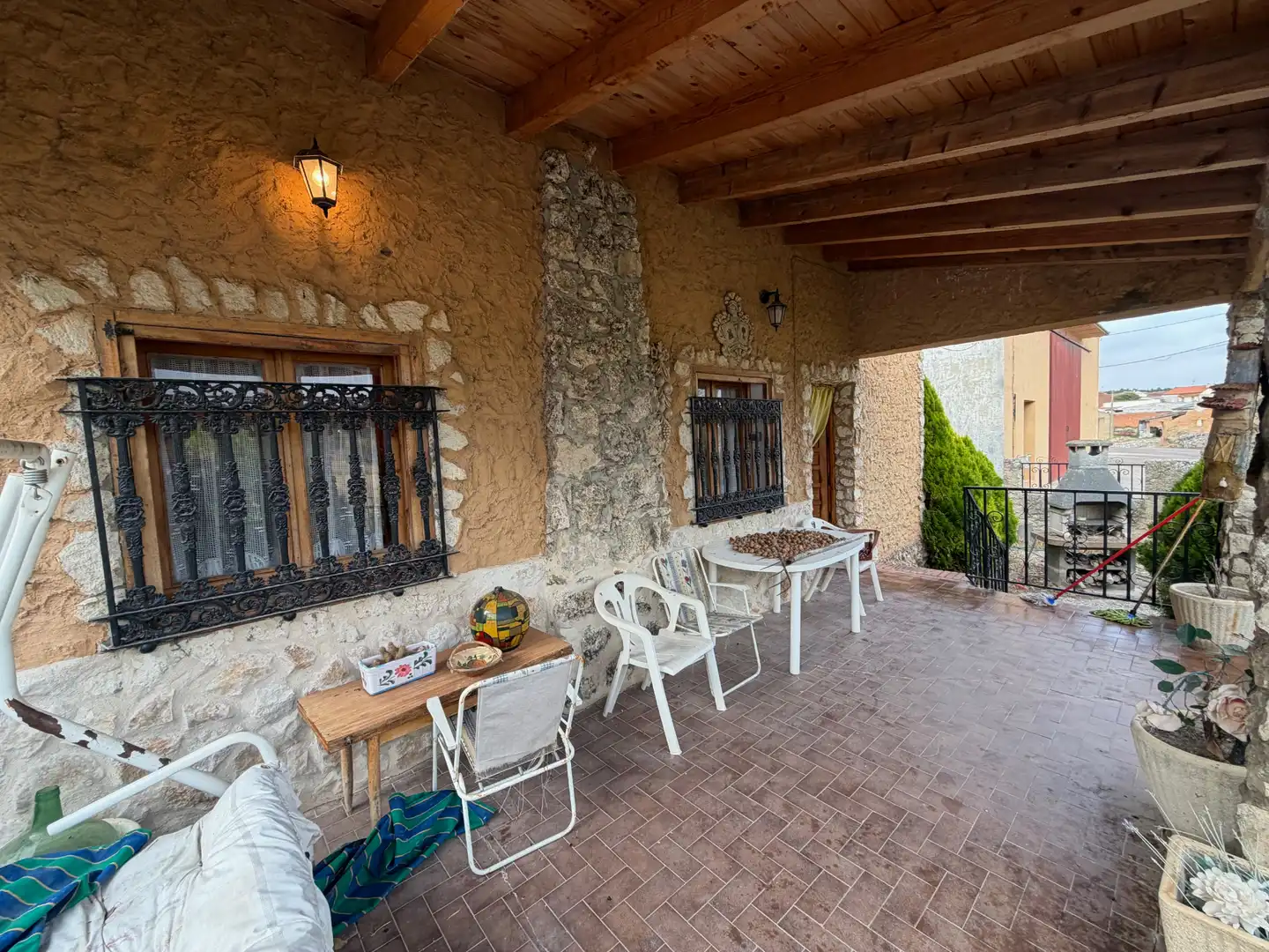 Terraza de Finca rústica en venta en Fombellida con Jardín privado, Terraza y Amueblado