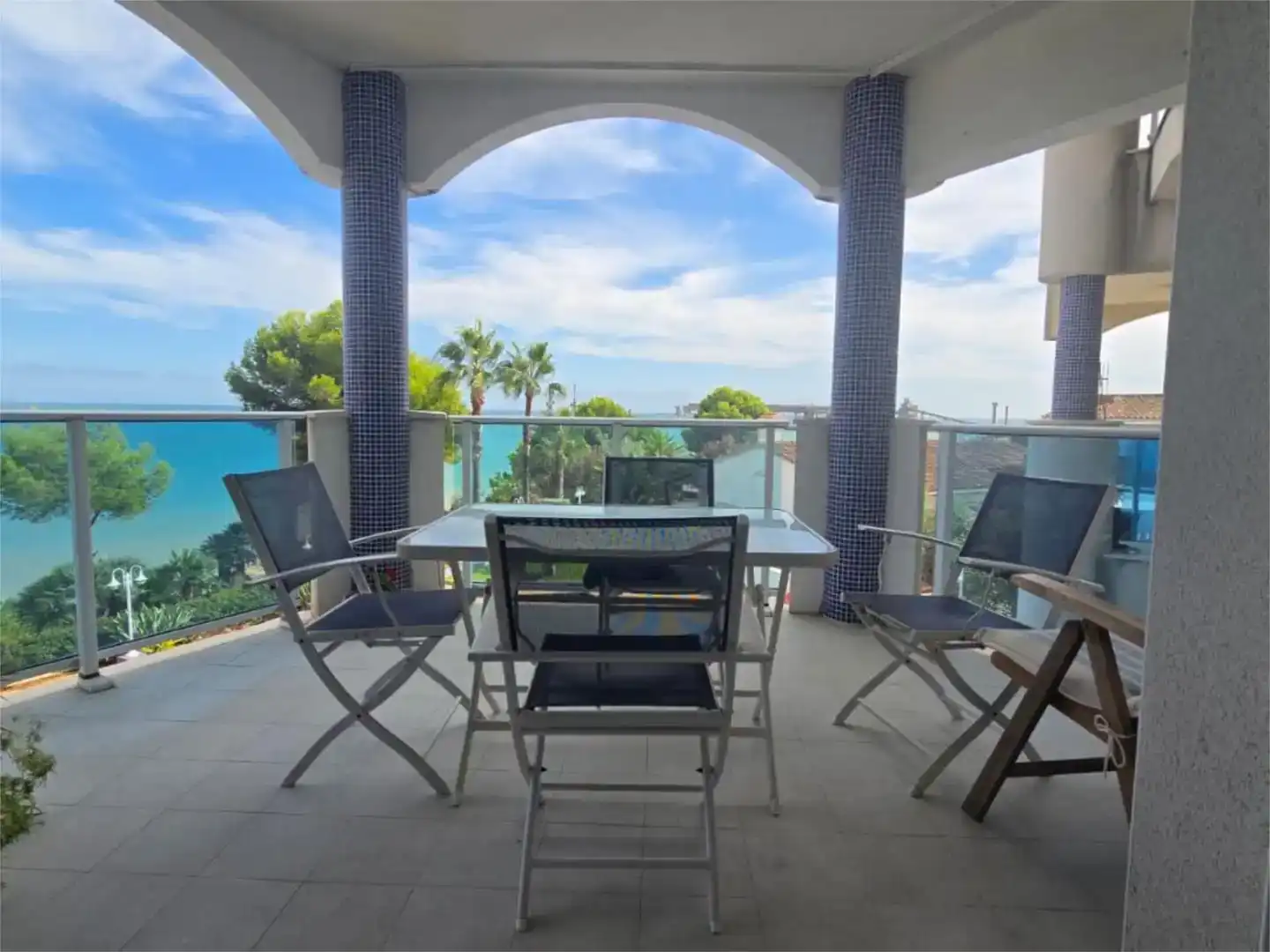 Terrasse von Wohnung zum Verkauf in Alcanar mit Klimaanlage, Schwimmbad und Balkon