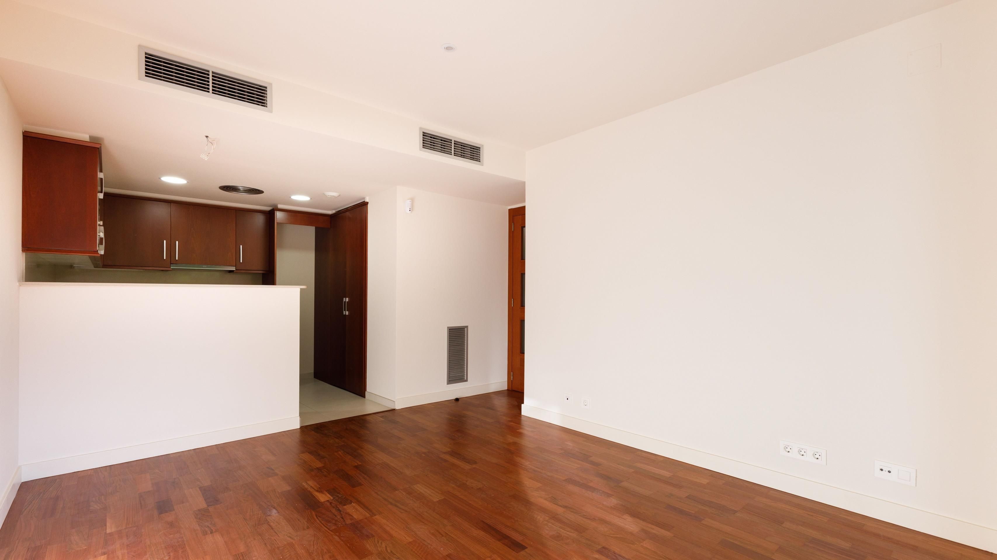 Living room of Flat for sale in L'Hospitalet de Llobregat  with Air Conditioner, Parquet flooring and Terrace