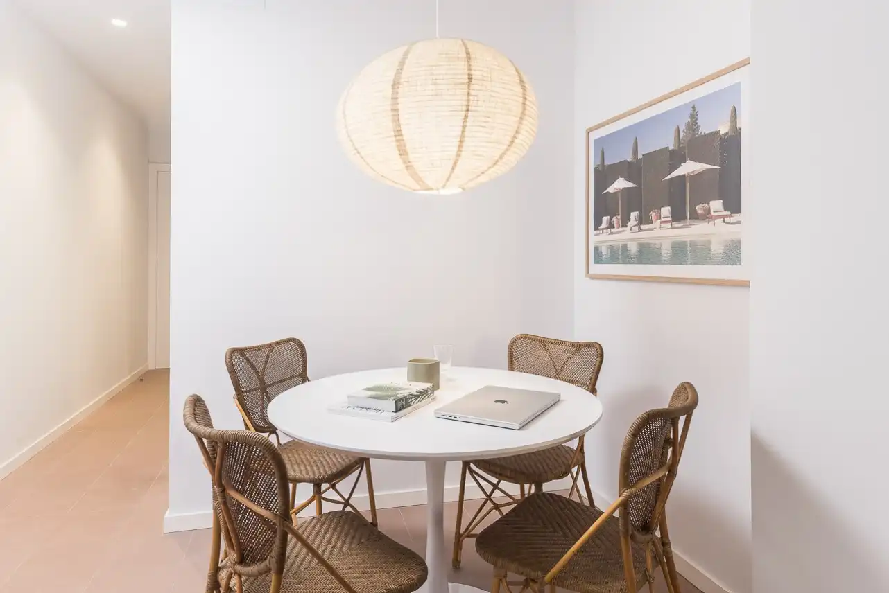 Dining room of Flat for rent in Barcelona  with Air Conditioner, Heating and Private garden