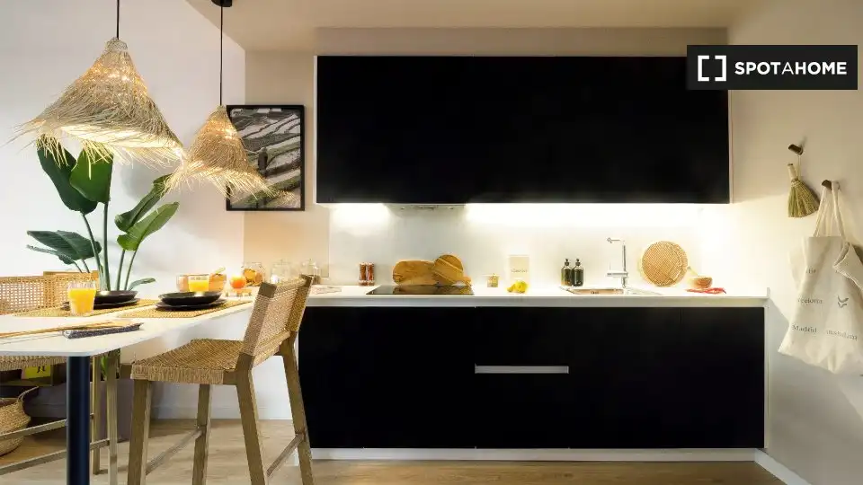 Cocina de Apartamento para compartir en Barcelona con Aire acondicionado, Calefacción y Terraza