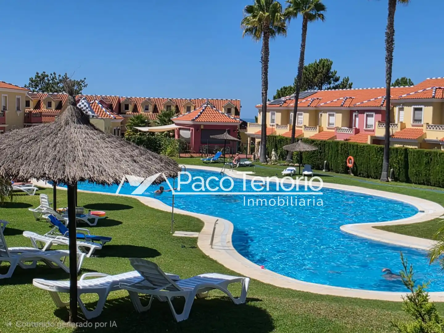 Schwimmbecken von Wohnung zum Verkauf in Islantilla mit Privatgarten, Terrasse und Abstellraum