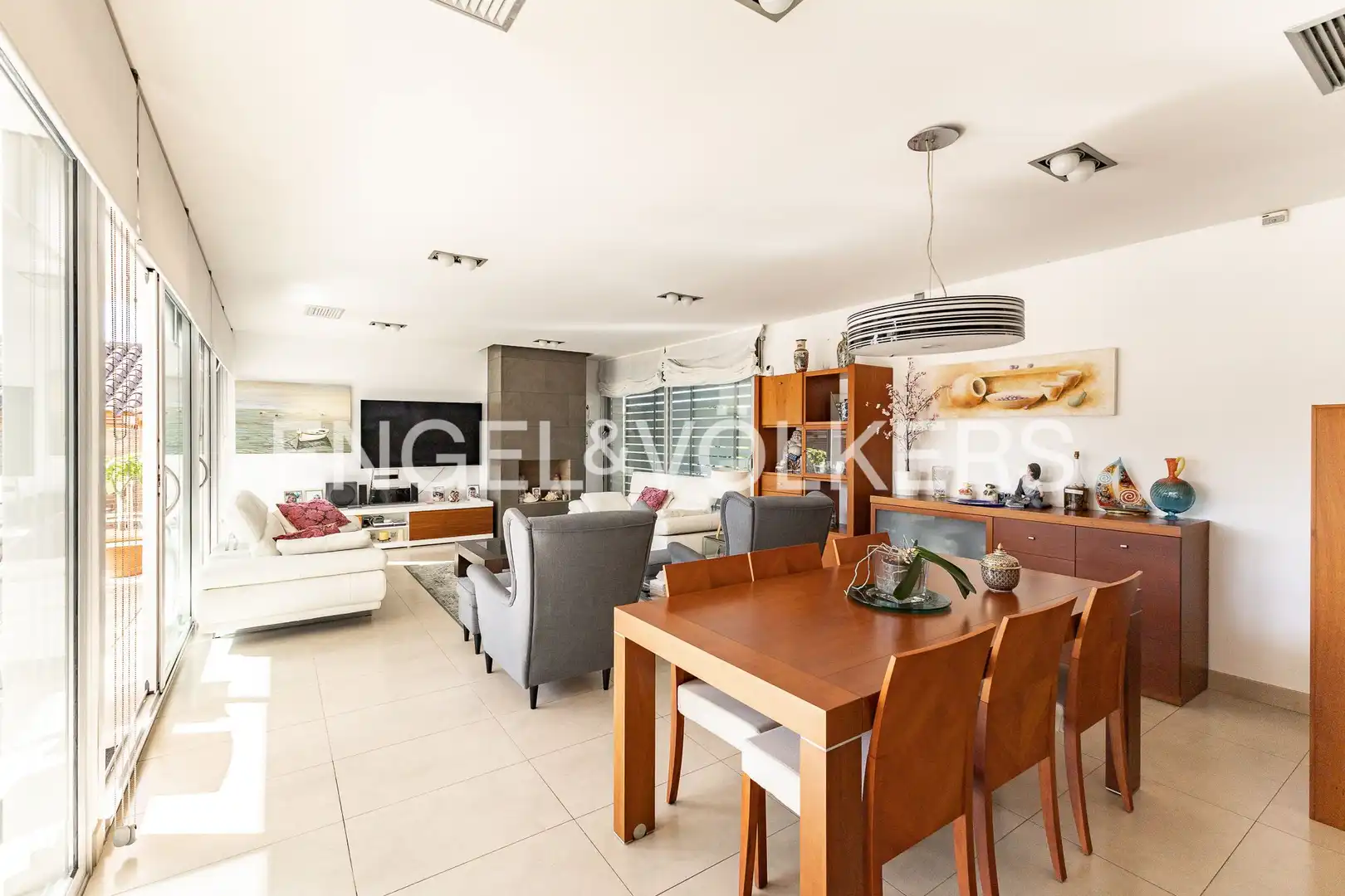 Living room of Houses for rent in Cabrera de Mar  with Air Conditioner, Heating and Parquet flooring