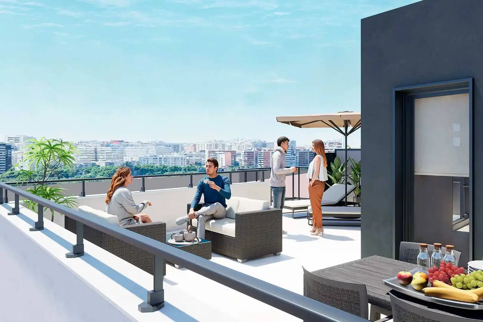 Terrassa de Apartament en venda en Rafelbuñol / Rafelbunyol amb Aire condicionat, Terrassa i Balcó