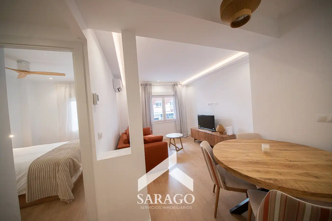 Sala de estar de Piso de alquiler en Madrid con Aire acondicionado, Calefacción y Amueblado