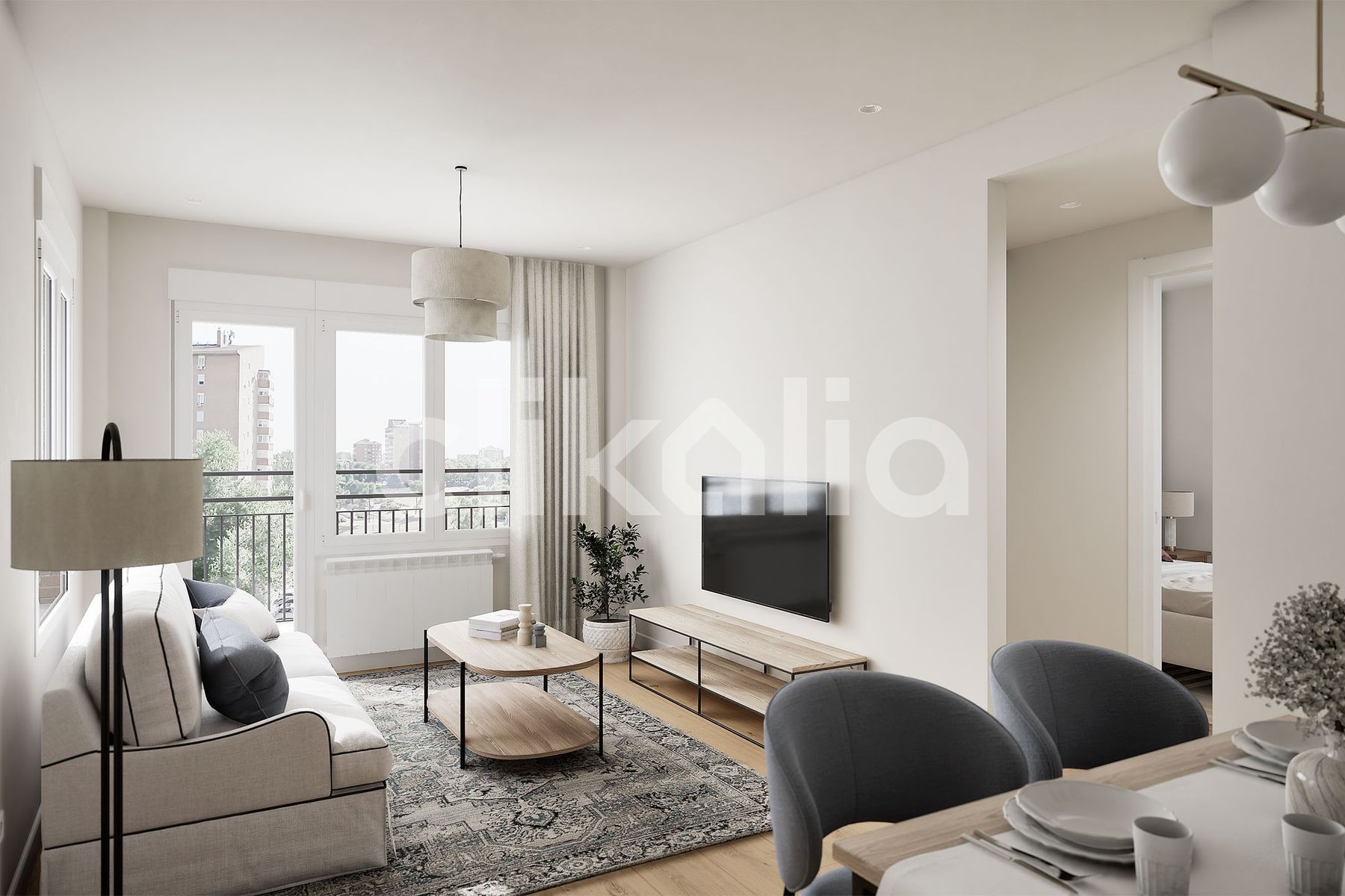 Sala d'estar de Pis en venda en  Madrid Capital amb Aire condicionat, Calefacció i Jardí privat