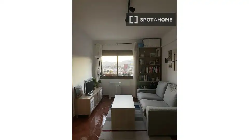 Sala d'estar de Pis per a compartir en Santa Coloma de Gramenet amb Aire condicionat, Calefacció i Moblat