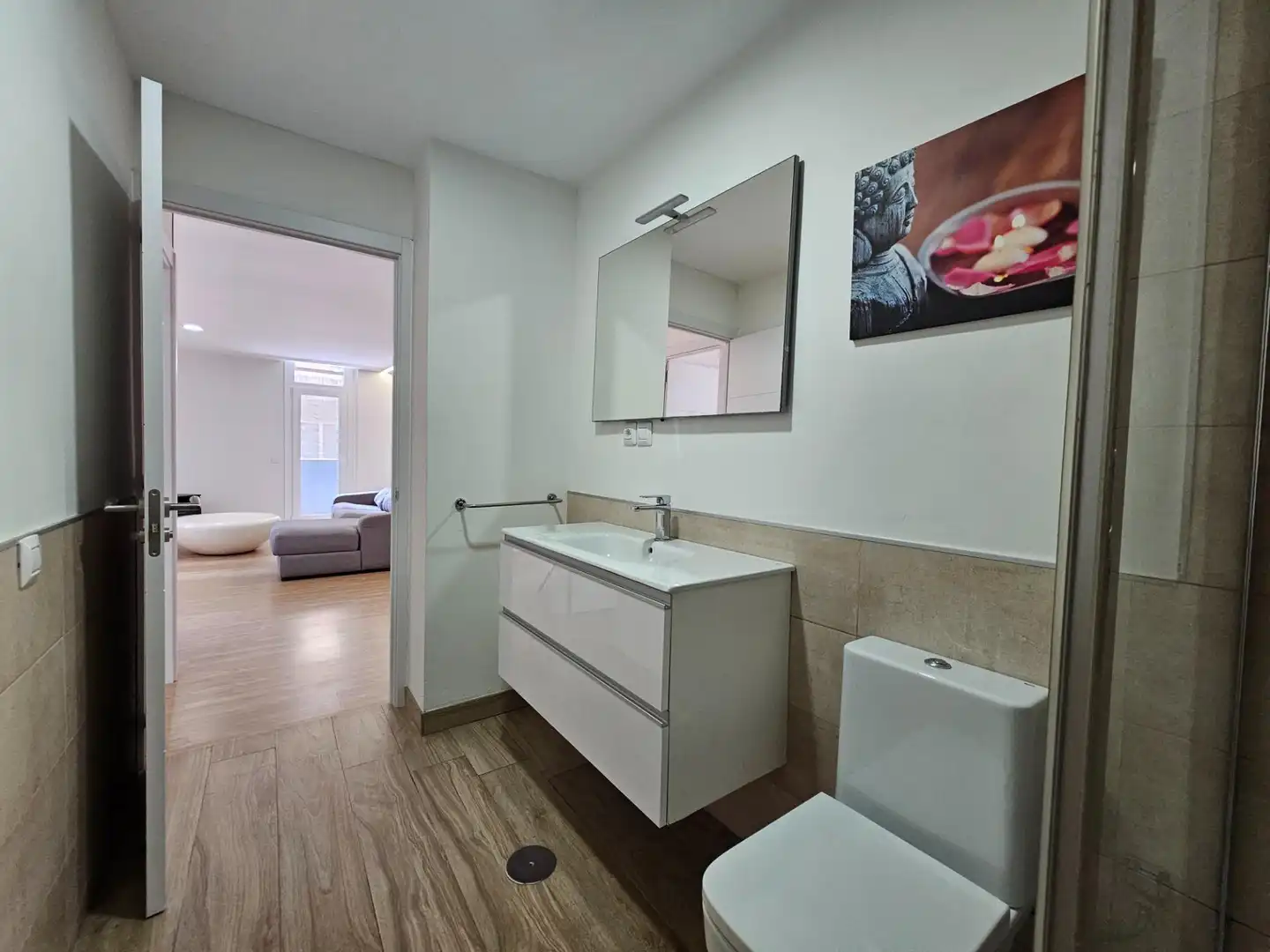 Baño de Piso de alquiler en Las Palmas de Gran Canaria con Aire acondicionado, Parquet y Balcón