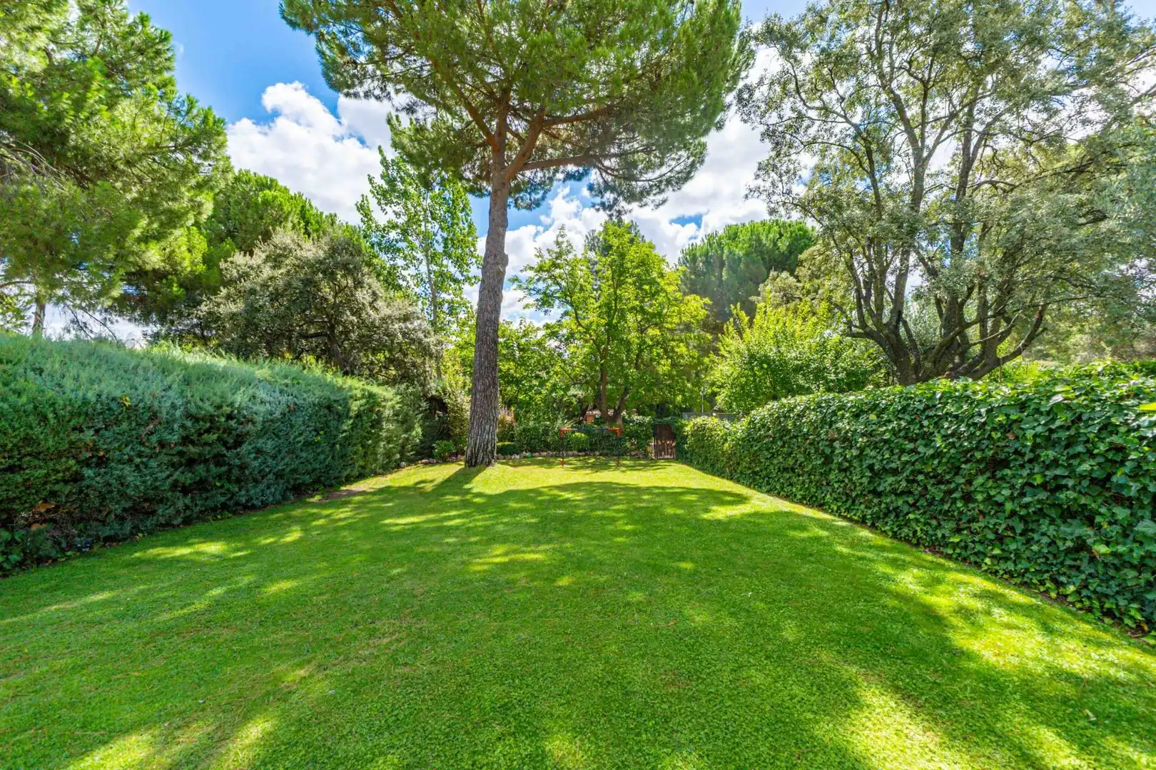 Garten von Einfamilien-Reihenhaus zur Miete in Boadilla del Monte mit Klimaanlage, Heizung und Privatgarten
