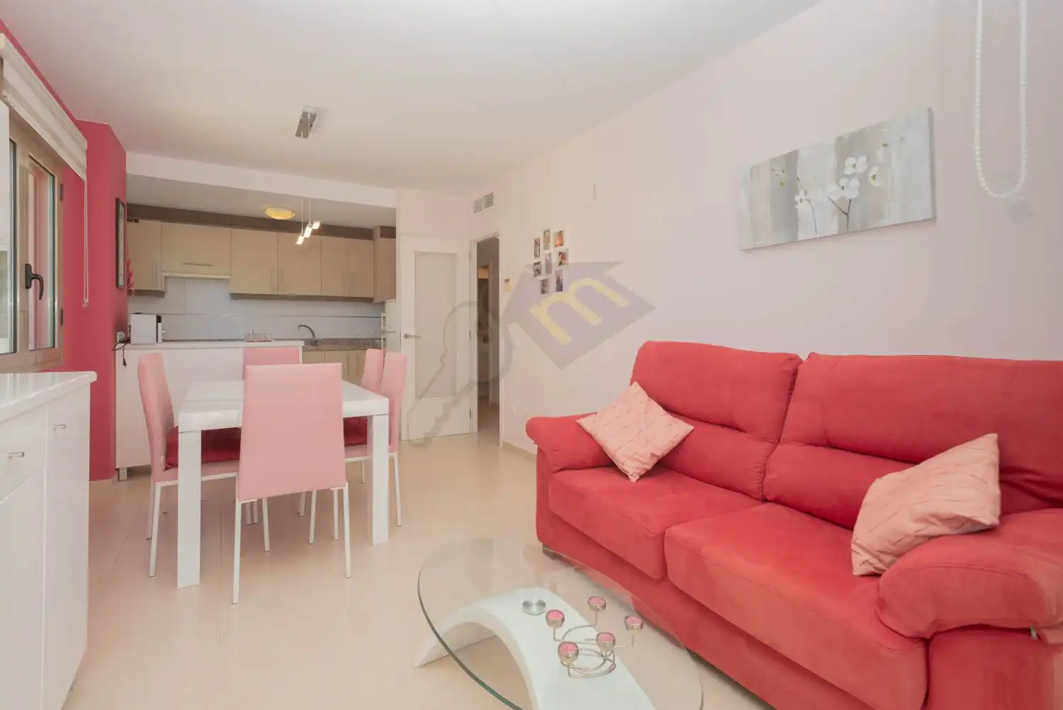 Sala d'estar de Apartament en venda en Calpe / Calp amb Aire condicionat, Calefacció i Terrassa