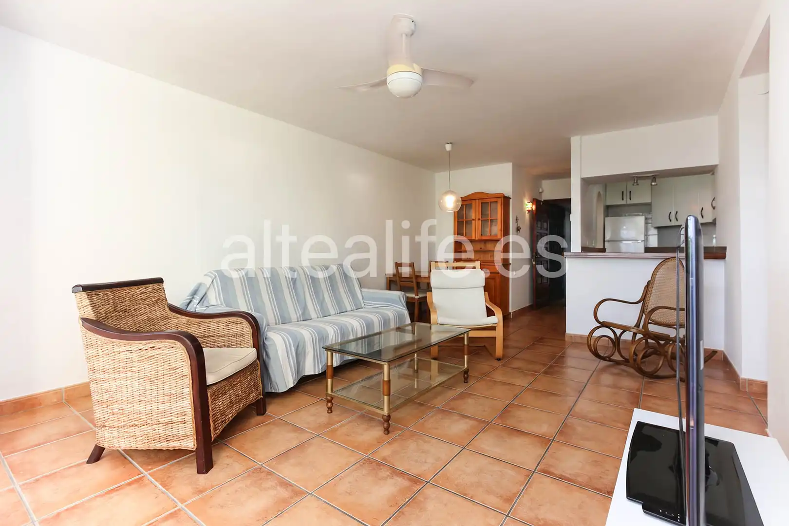 Sala d'estar de Apartament de lloguer en Altea amb Calefacció, Terrassa i Moblat