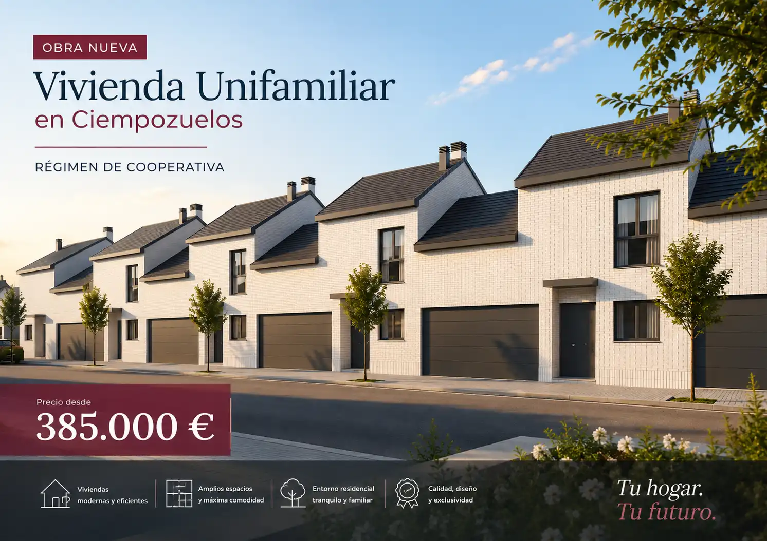 Vista exterior de Casa adosada en venta en Ciempozuelos con Aire acondicionado, Calefacción y Jardín privado