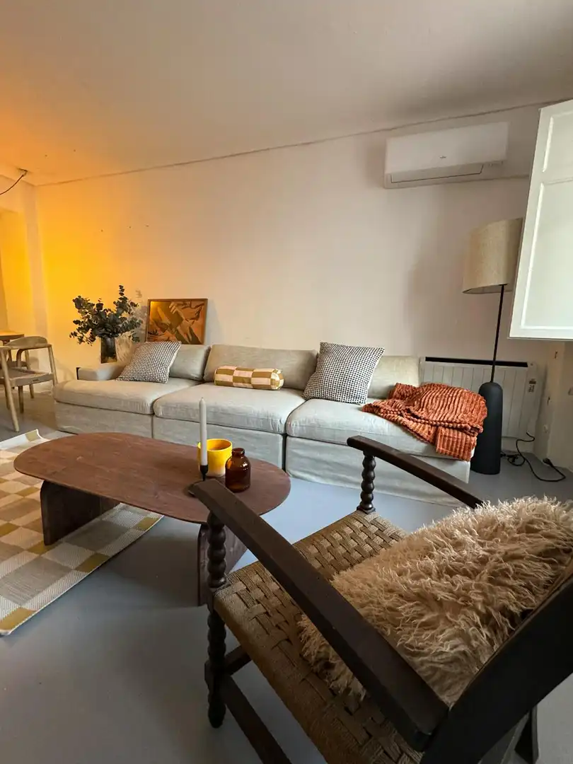 Living room of Flat for rent in Valencia  with Air Conditioner, Heating and Private garden