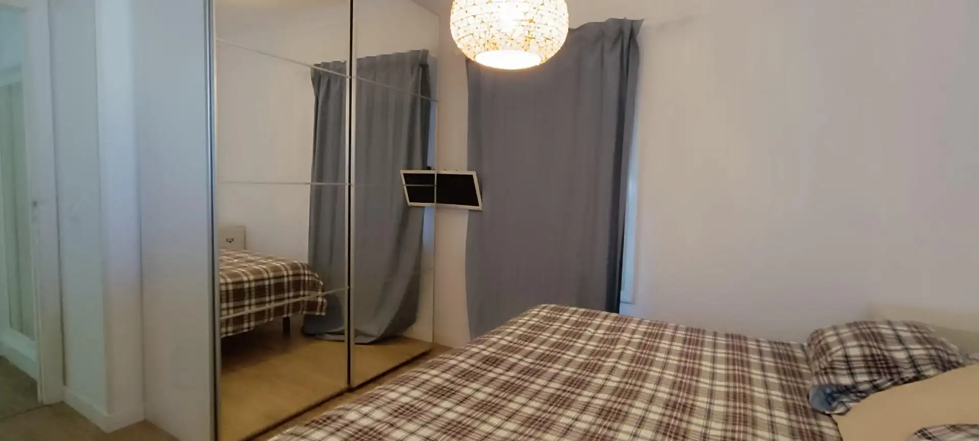 Schlafzimmer von Erdgeschoss zur Miete in Santa Margalida mit Klimaanlage, Heizung und Privatgarten