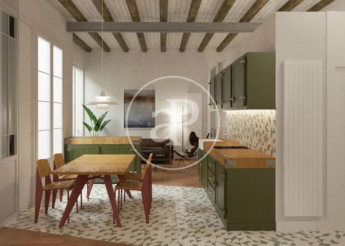 Cocina de Piso en venta en Barcelona con Aire acondicionado, Calefacción y Terraza