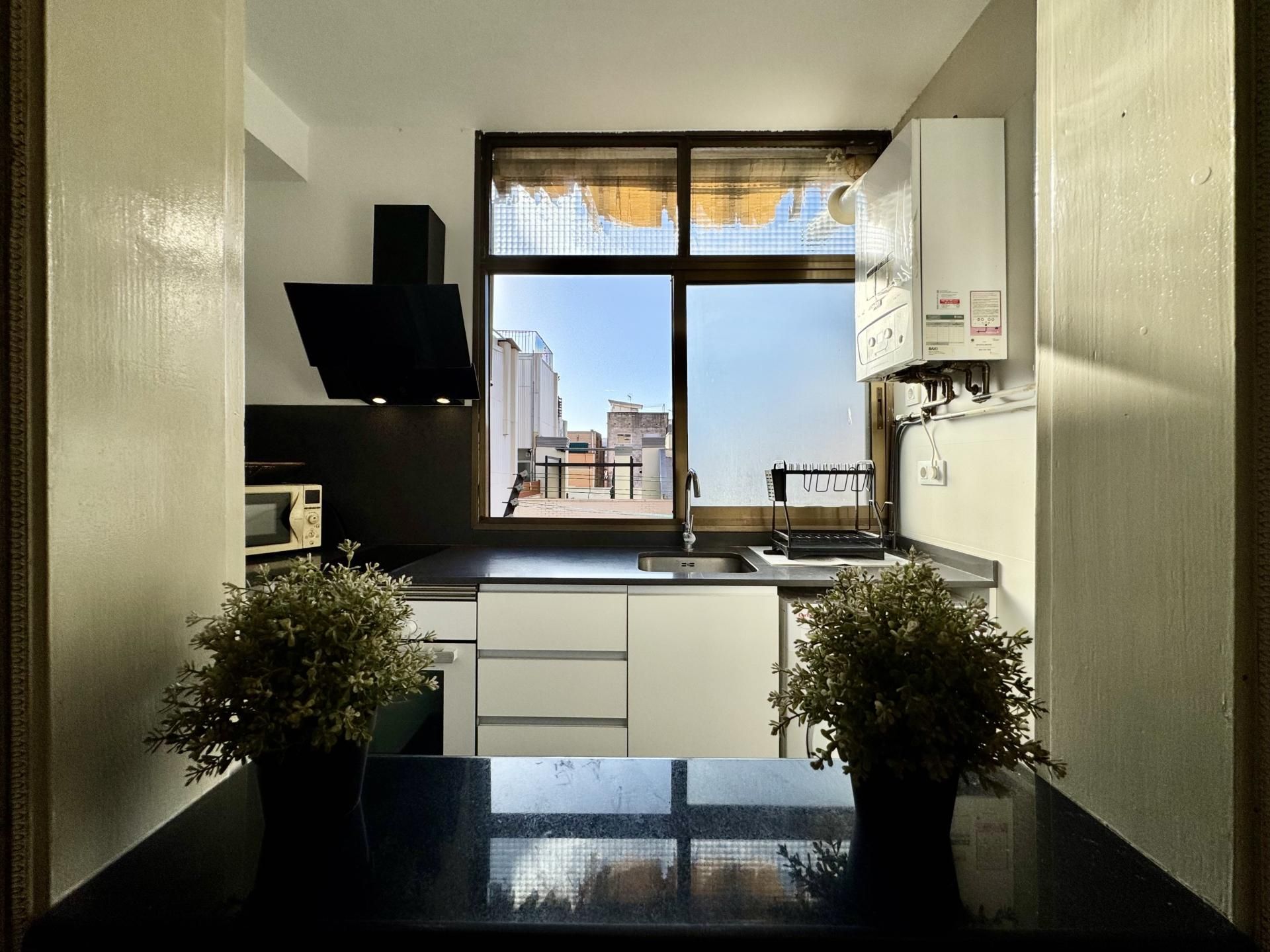 Kitchen of Flat for sale in L'Hospitalet de Llobregat  with Heating, Oven and Microwave