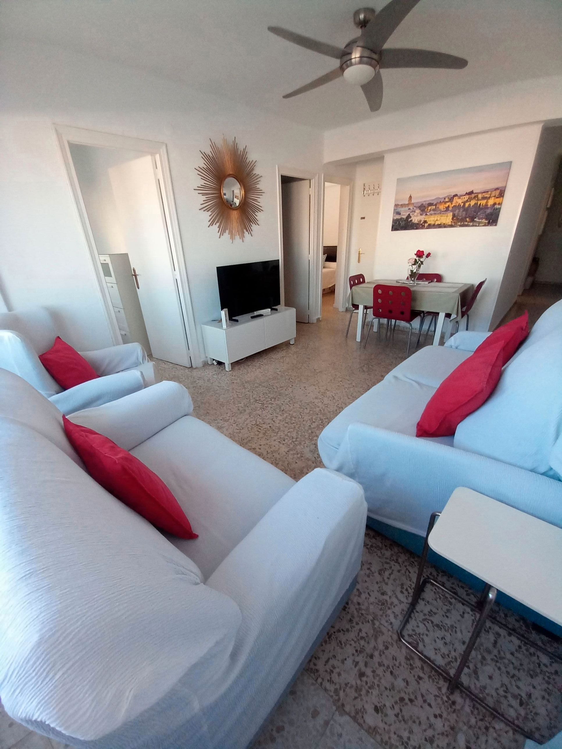 Living room of Flat for rent in Málaga Capital  with Air Conditioner, Furnished and Washing machine