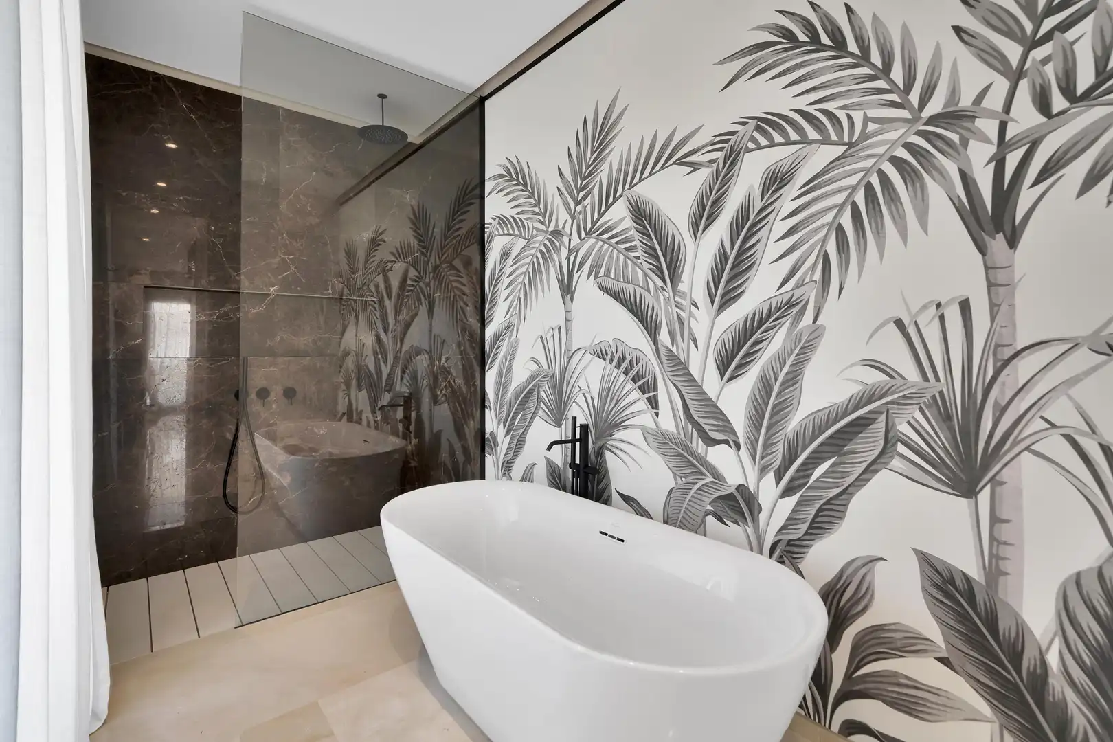 Badezimmer von Haus oder Chalet zur Miete in Marbella mit Klimaanlage, Heizung und Privatgarten