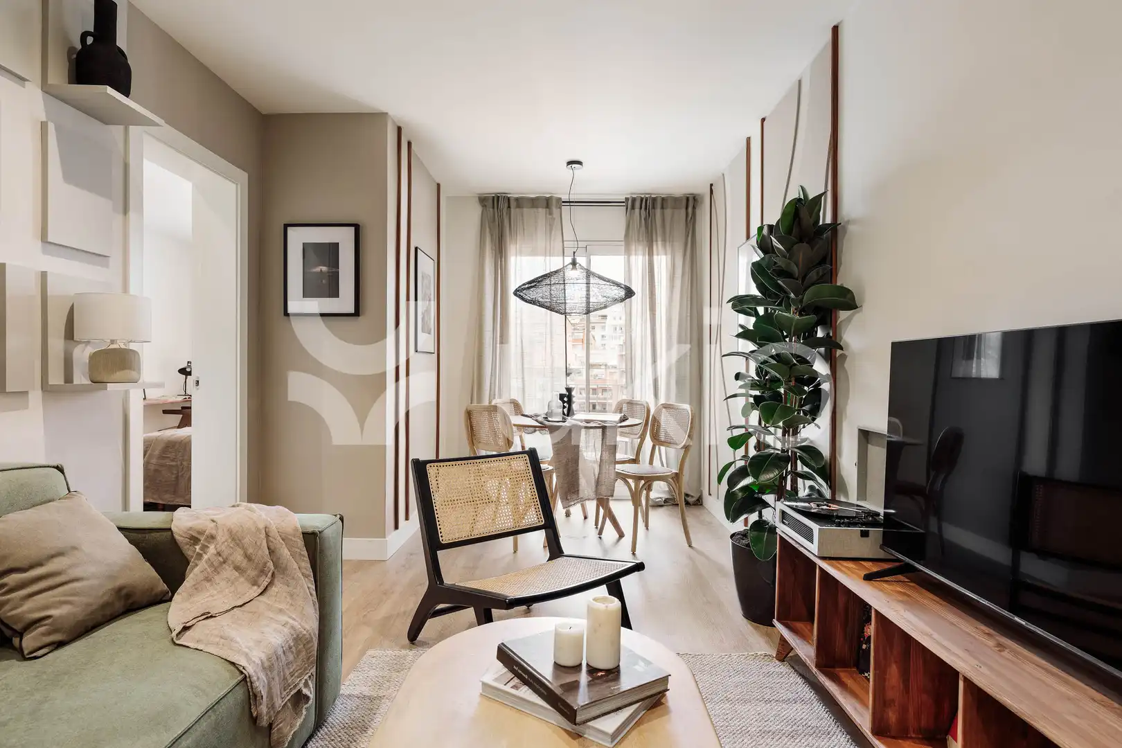 Wohnzimmer von Wohnungen zur Miete in Barcelona mit Klimaanlage, Heizung und Möbliert