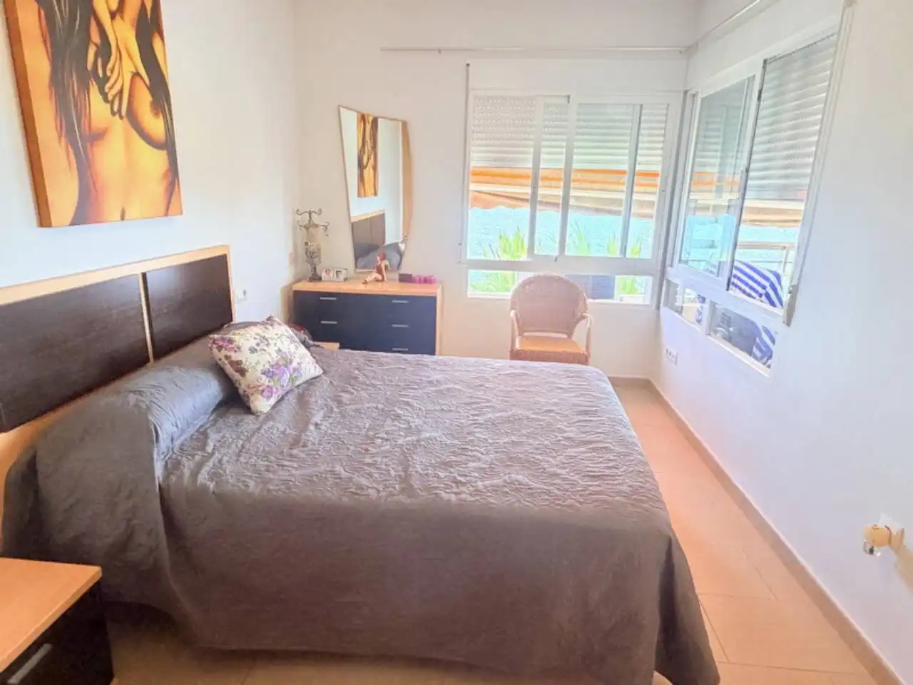 Schlafzimmer von Wohnungen zur Miete in Almuñécar mit Klimaanlage, Terrasse und Möbliert