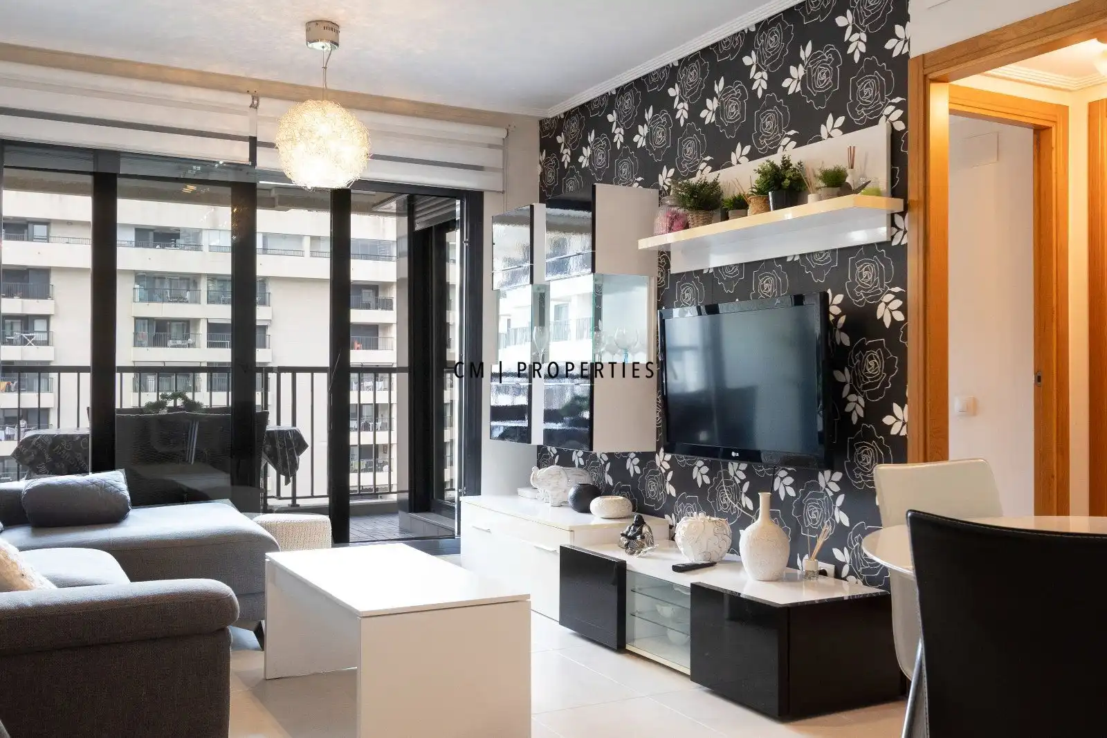 Living room of Flat for rent in Alboraya  with Air Conditioner, Terrace and Swimming Pool