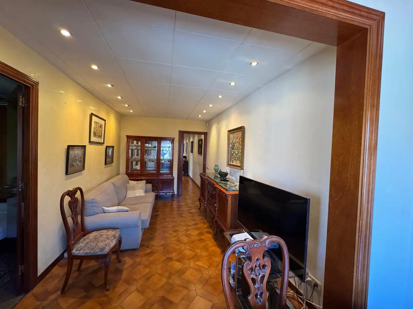 Sala de estar de Piso en venta en Barcelona con Parquet, Amueblado y Horno