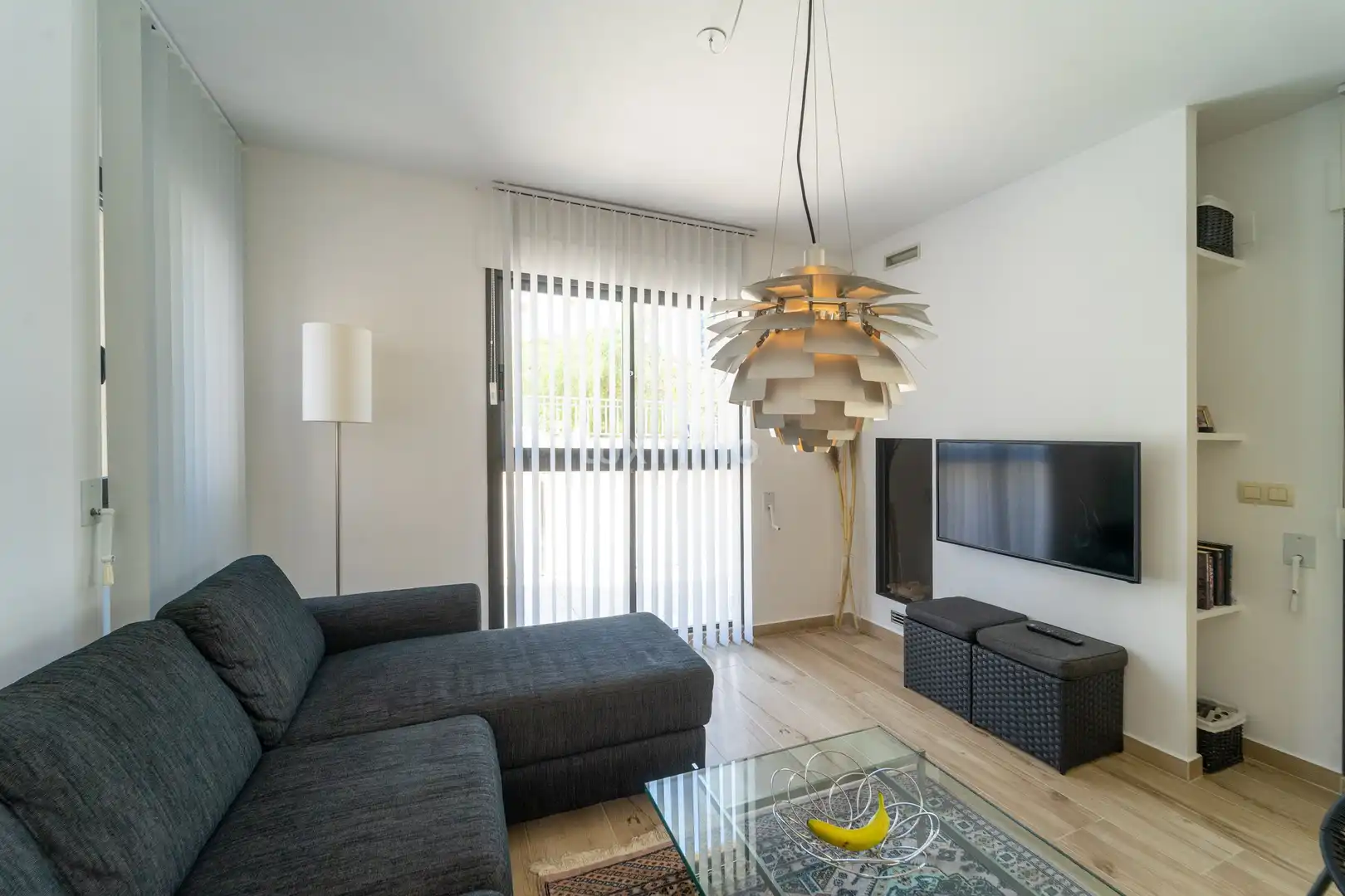 Sala de estar de Planta baja en venta en Calpe / Calp con Aire acondicionado, Jardín privado y Terraza
