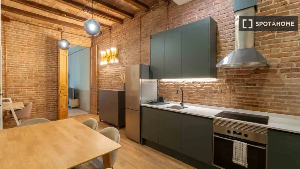 Kitchen of Flat for rent in Barcelona  with Air Conditioner, Heating and Furnished