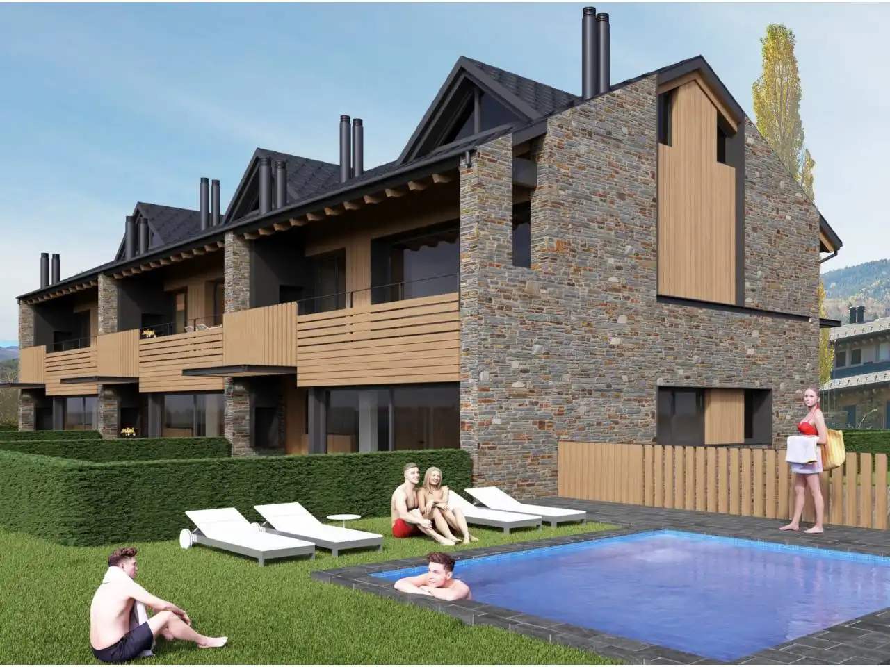 Exterior view of Duplexes for sale in Puigcerdà  with Heating, Private garden and Community pool