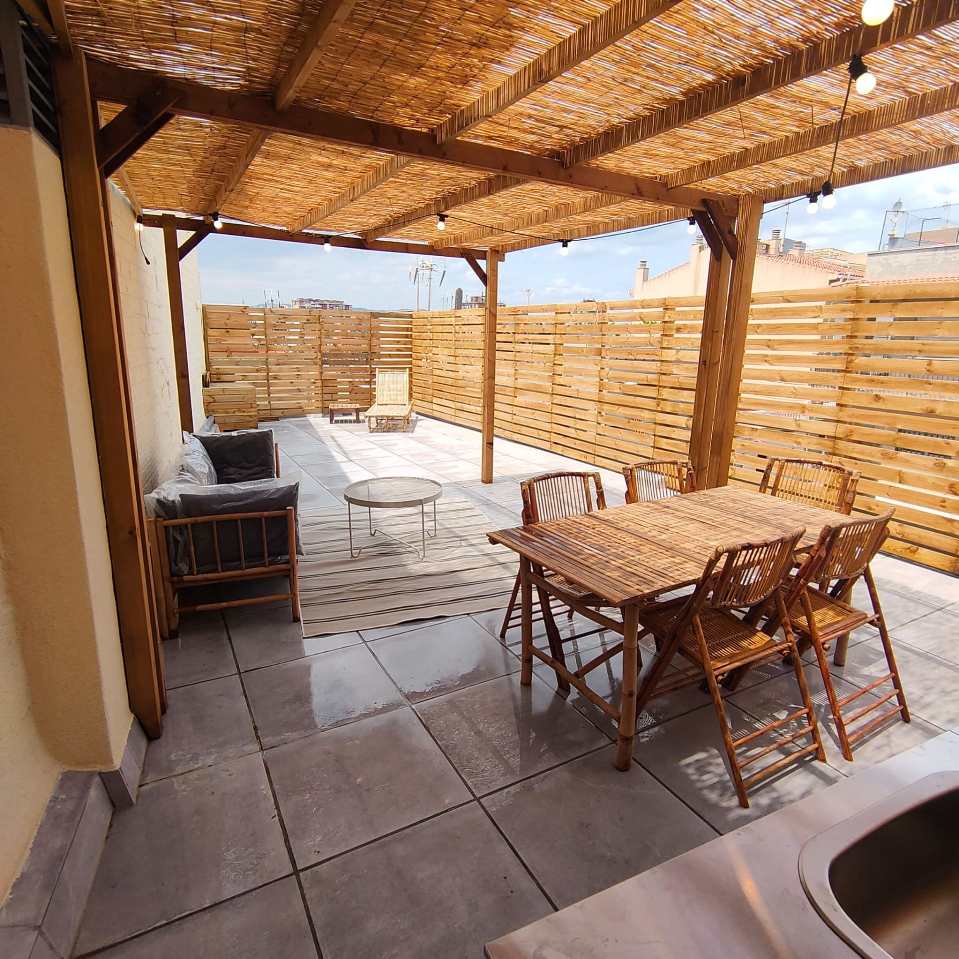 Terrace of Flat to rent in Badalona  with Air Conditioner, Terrace and Furnished