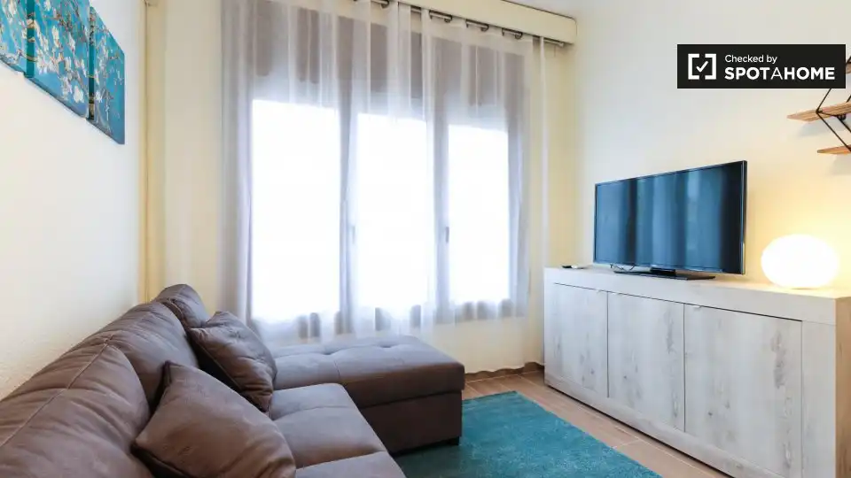 Sala d'estar de Apartament per a compartir en Barcelona amb Aire condicionat, Calefacció i Terrassa