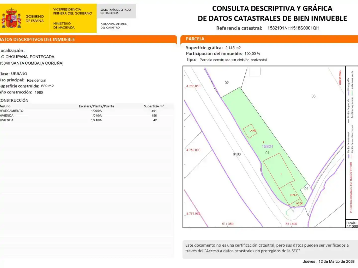 Casa o xalet en venda en Santa Comba
