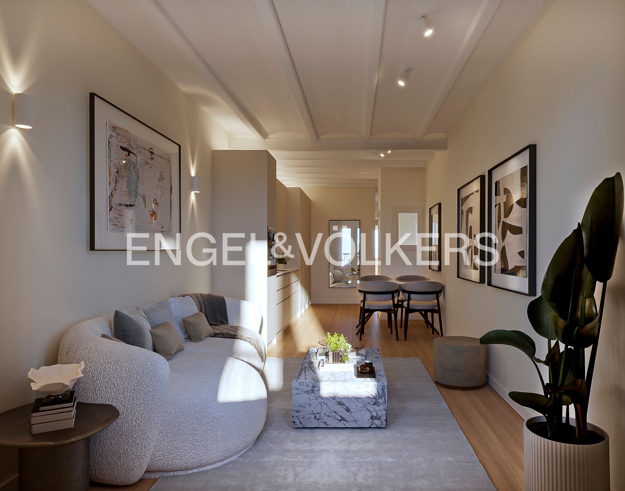 Sala d'estar de Apartament en venda en  Barcelona Capital amb Aire condicionat, Calefacció i Parquet