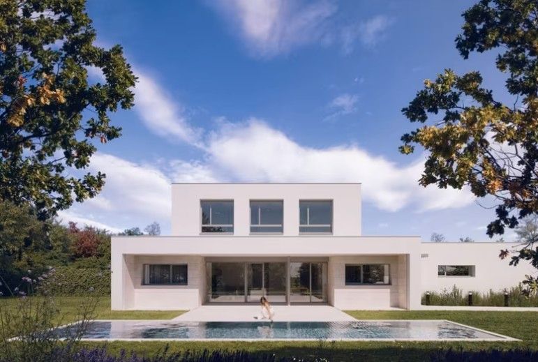 Außenansicht von Einfamilien-Reihenhaus zum Verkauf in Paracuellos de Jarama mit Klimaanlage, Heizung und Privatgarten