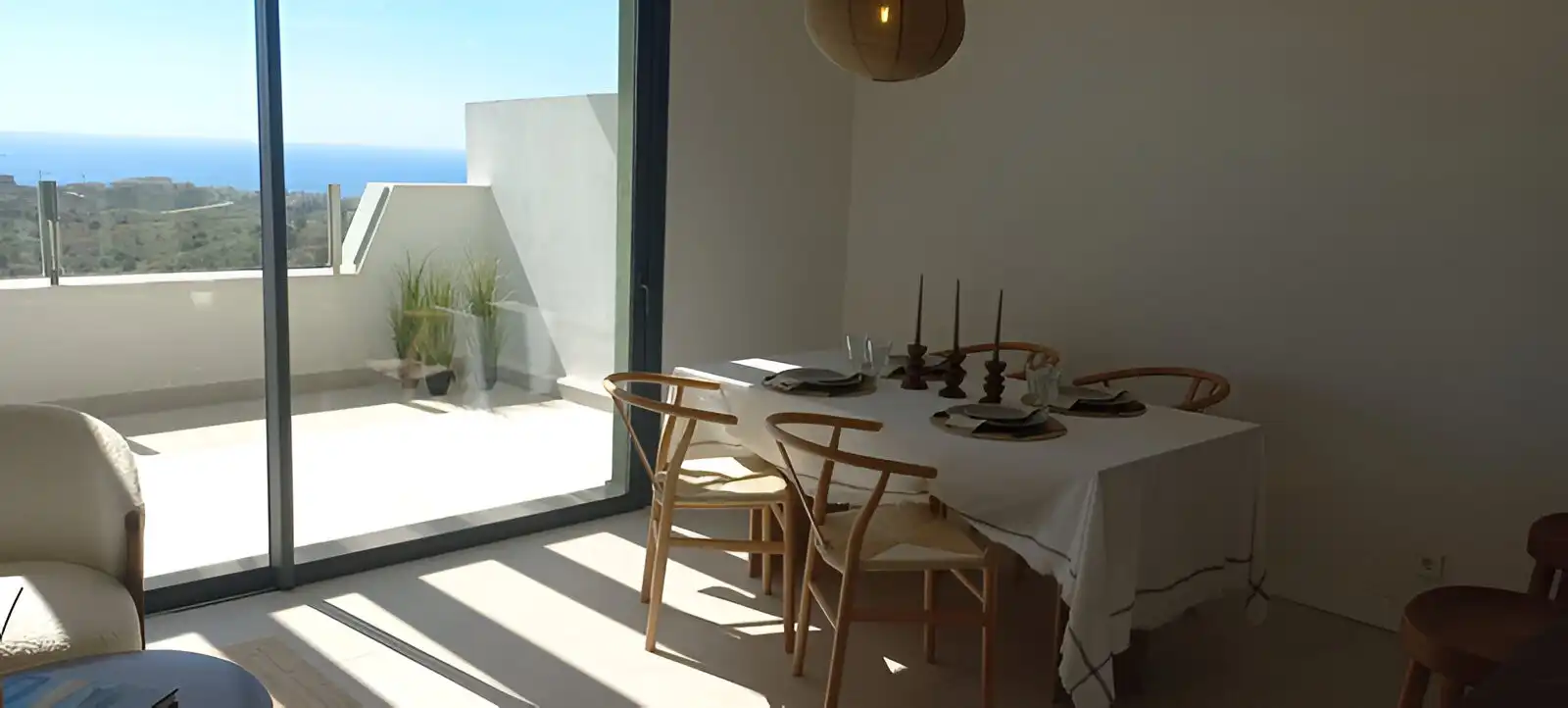 Dining room of Apartments for sale in Mijas  with Air Conditioner, Terrace and Swimming Pool
