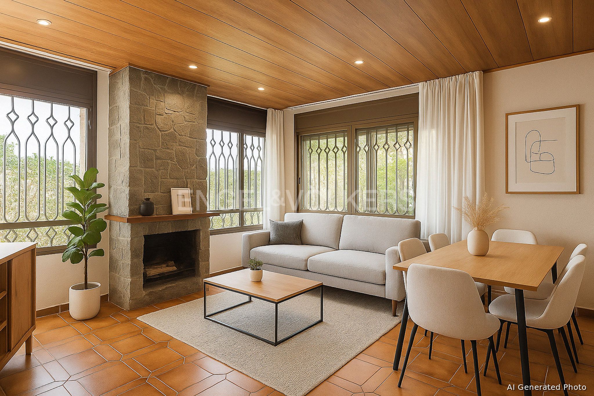 Sala de estar de Casa o chalet en venta en L'Ametlla del Vallès con Calefacción, Jardín privado y Terraza