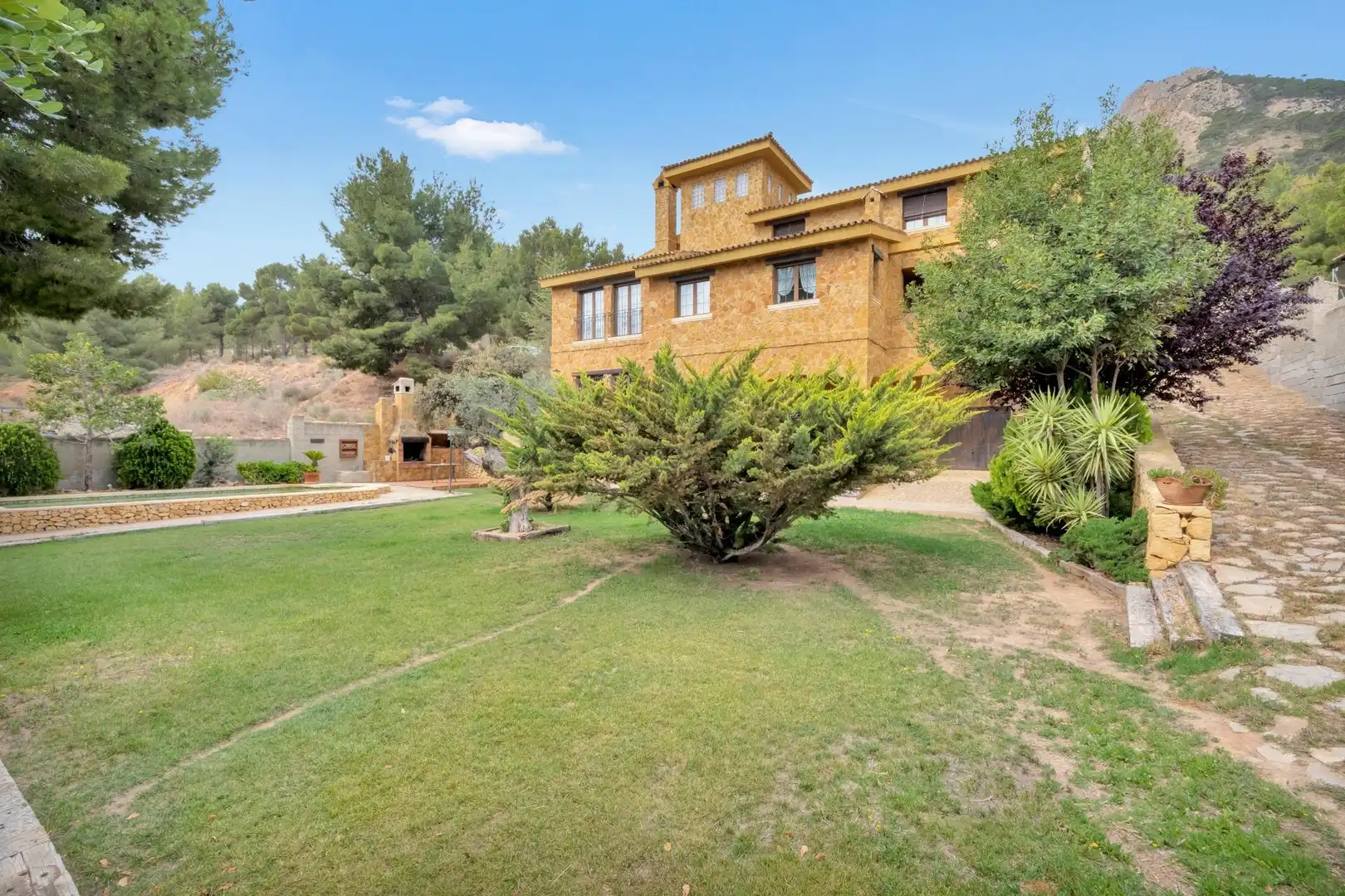 Vista exterior de Casa o chalet en venta en Tibi con Calefacción, Jardín privado y Terraza