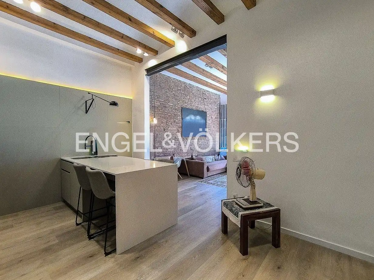 Cocina de Piso de alquiler en Barcelona con Aire acondicionado, Calefacción y Parquet