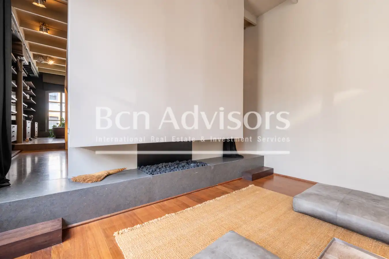 Wohnzimmer von Dachboden zur Miete in Barcelona mit Klimaanlage, Heizung und Terrasse