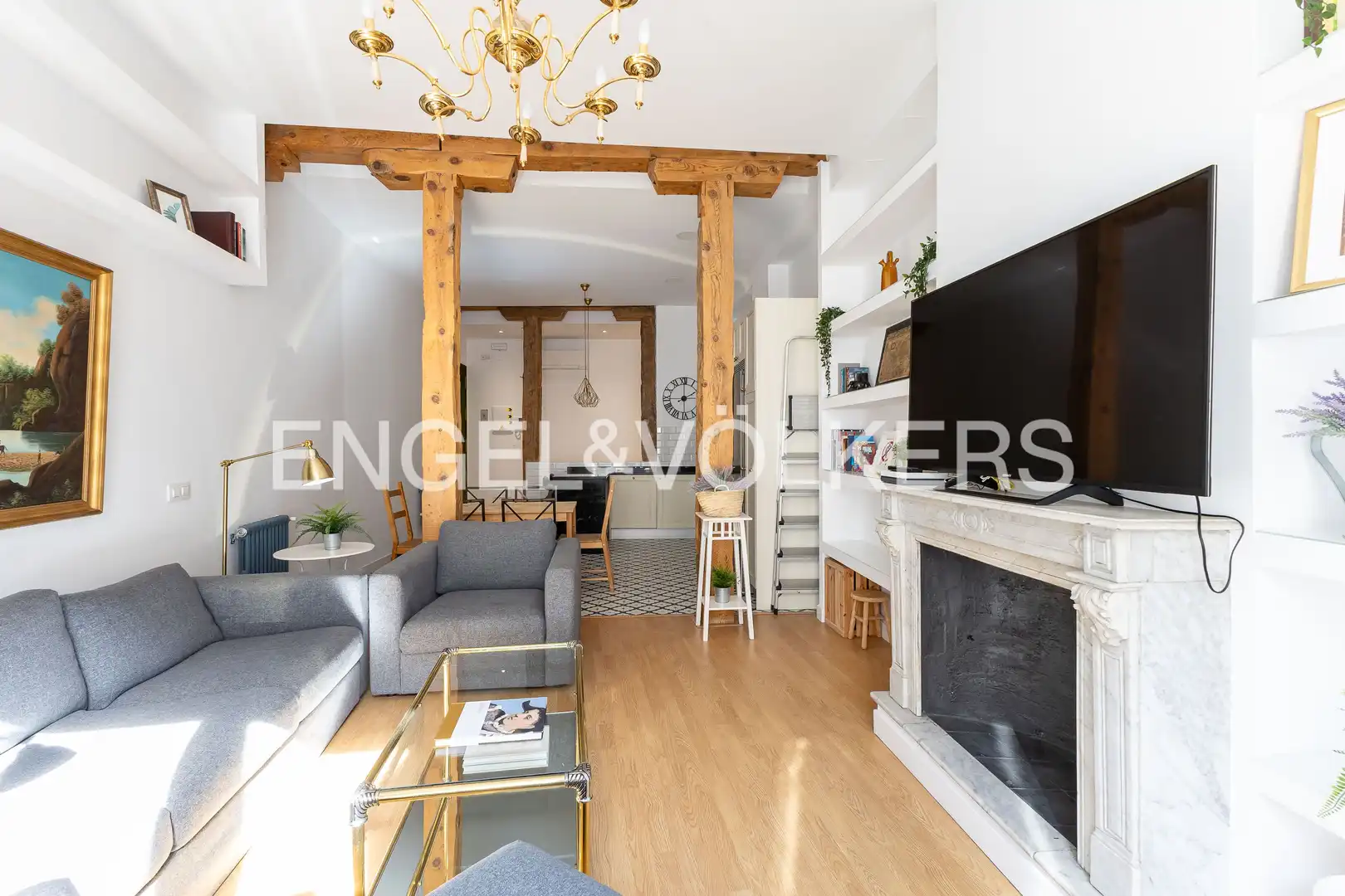 Wohnzimmer von Wohnung zum Verkauf in Madrid mit Klimaanlage, Heizung und Parkett