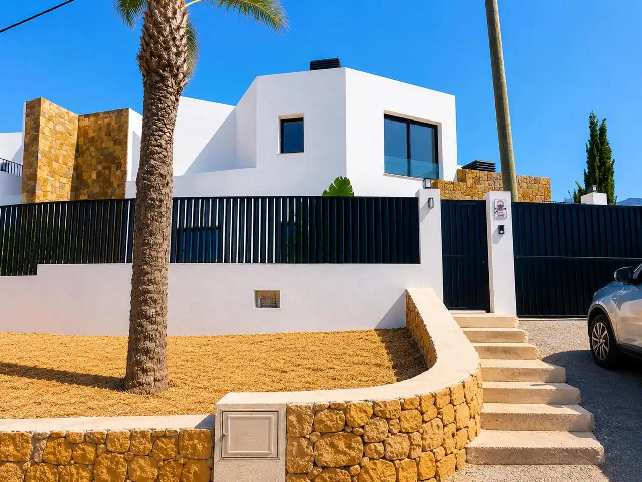 Vista exterior de Casa adosada en venda en L'Alfàs del Pi amb Aire condicionat, Jardí privat i Traster