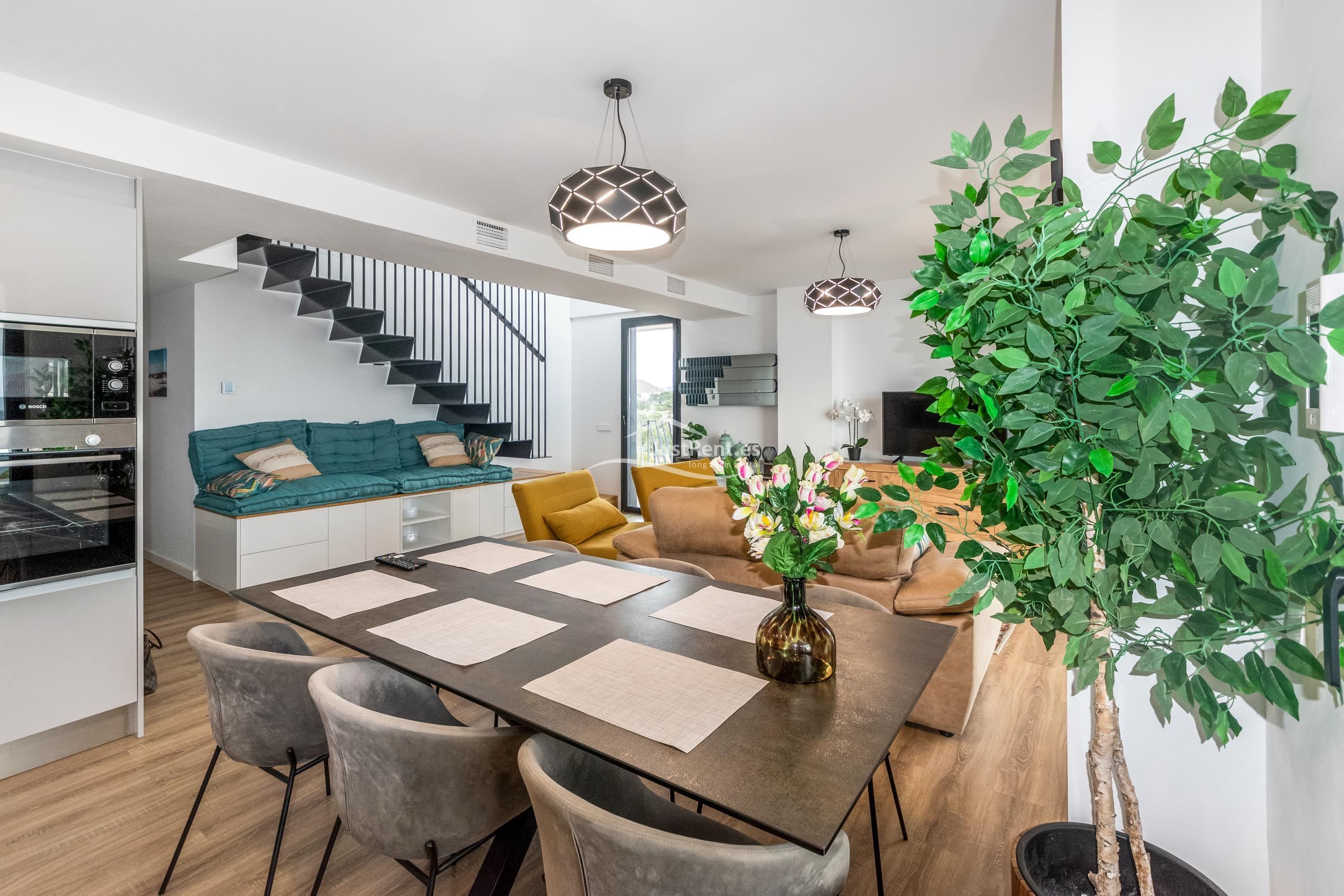 Living room of Flat to rent in Villajoyosa / La Vila Joiosa  with Air Conditioner, Private garden and Terrace