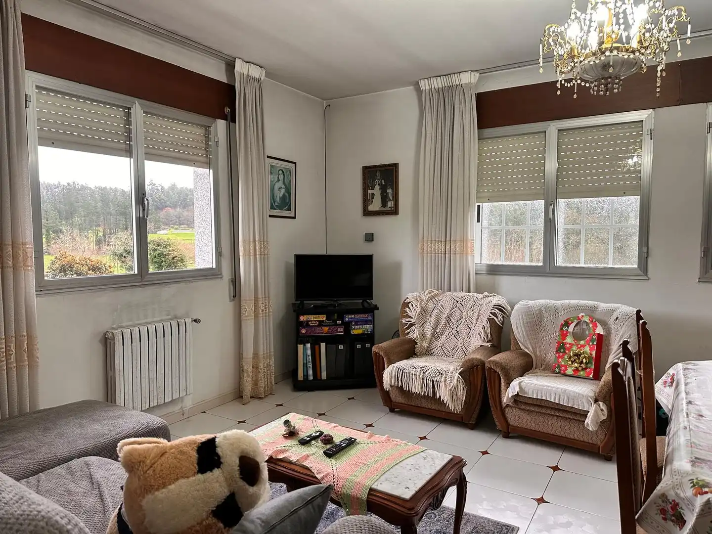 Sala de estar de Casa o chalet en venta en Boqueixón con Jardín privado, Amueblado y Balcón