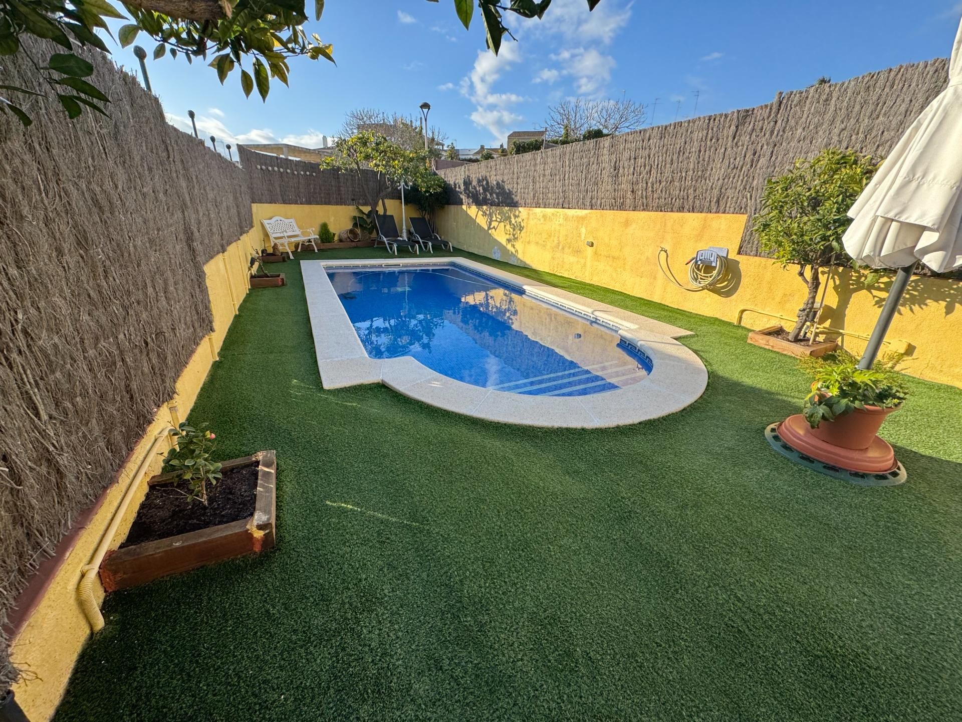 Swimming pool of Single-family semi-detached for sale in Calafell  with Heating, Terrace and Storage room