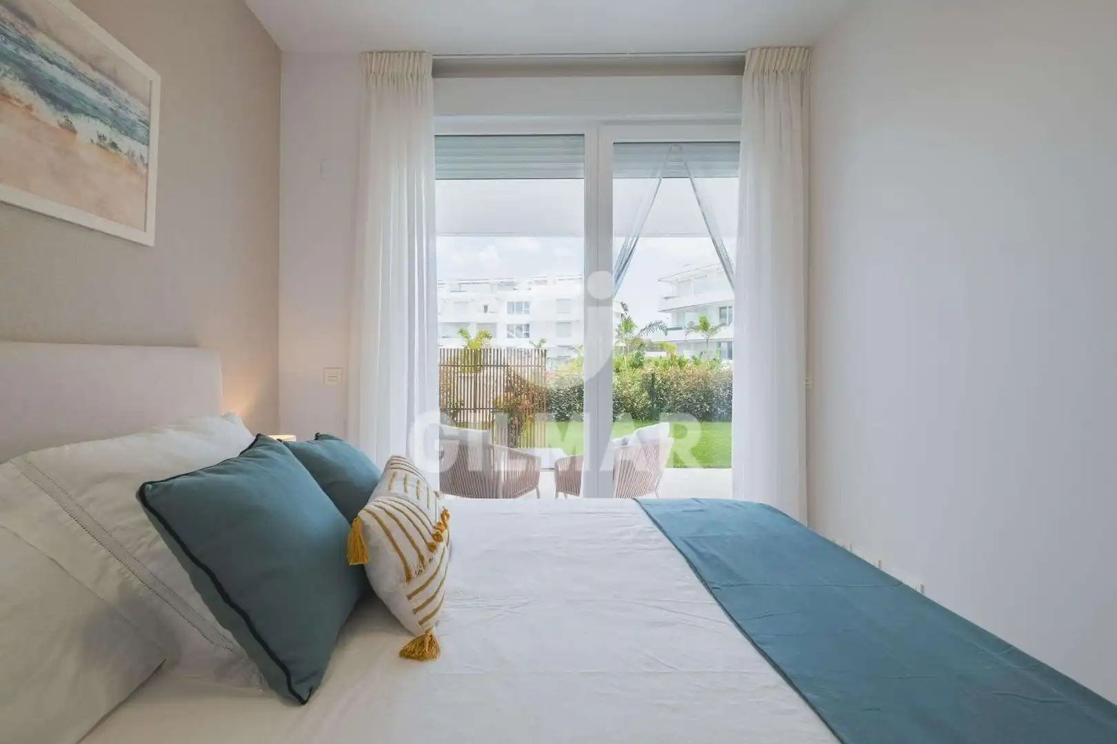 Schlafzimmer von Wohnung zur Miete in Chipiona mit Klimaanlage, Privatgarten und Möbliert