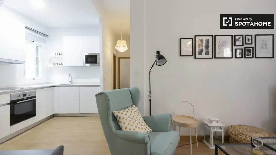 Sala d'estar de Pis de lloguer en Madrid amb Aire condicionat, Calefacció i Moblat