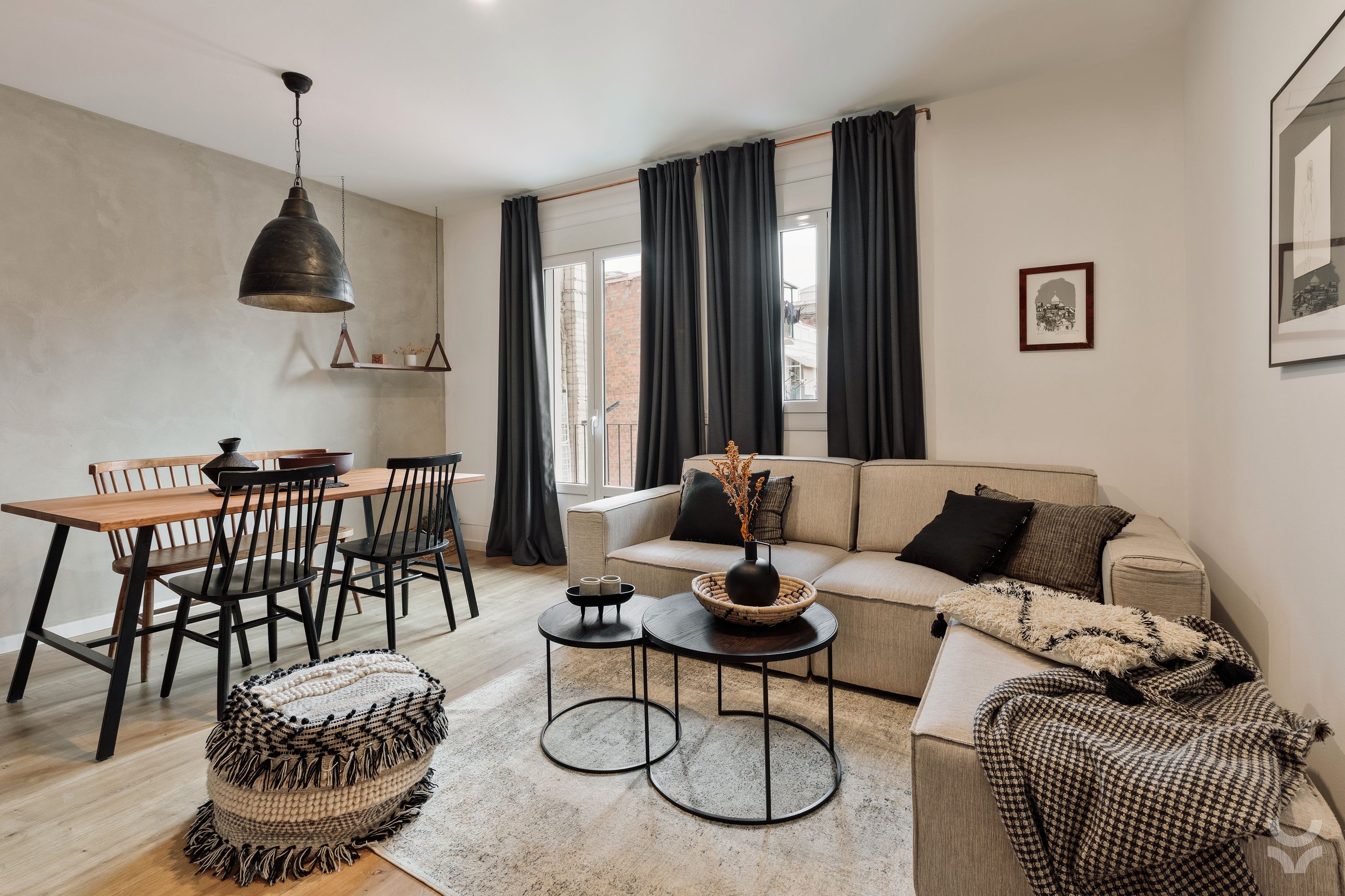 Living room of Apartment for rent in  Barcelona Capital  with Air Conditioner, Heating and Furnished