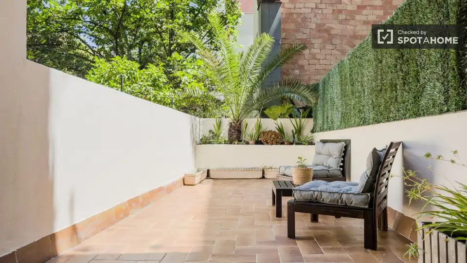 Terraza de Piso de alquiler en Barcelona con Aire acondicionado, Calefacción y Amueblado