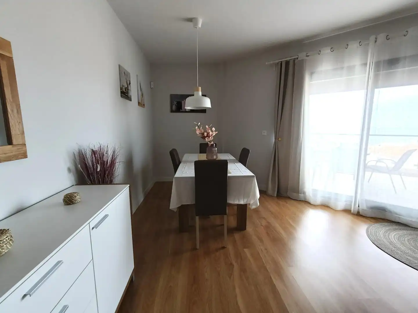 Dining room of Flat for rent in Rincón de la Victoria  with Air Conditioner, Heating and Parquet flooring